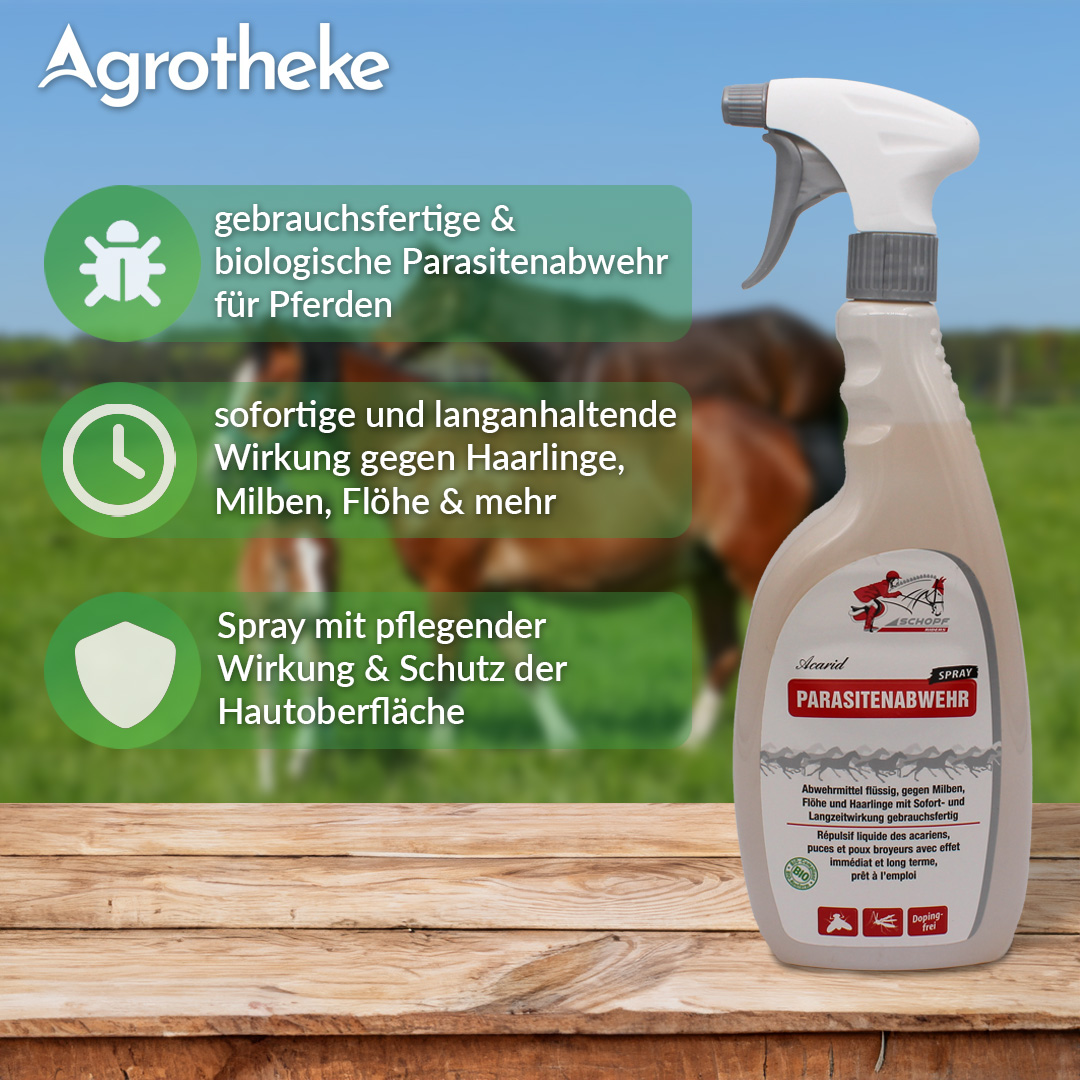 Acarid Produktvorteile Milbenspray für Pferde