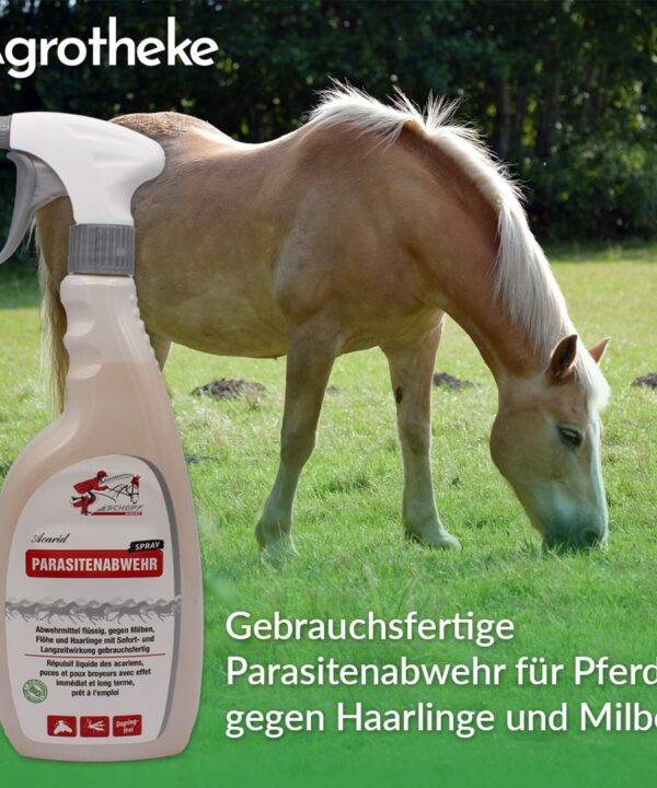 Gebrauchsfertife Parasitenabwehr für Pferde gegen Haarlinge und Milben