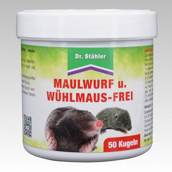Maulwurf- & Wühlmaus-Frei – Abwehrmittel gegen unterirdische Schädlinge für Gartenwege und Rasenflächen - Dr. Stähler