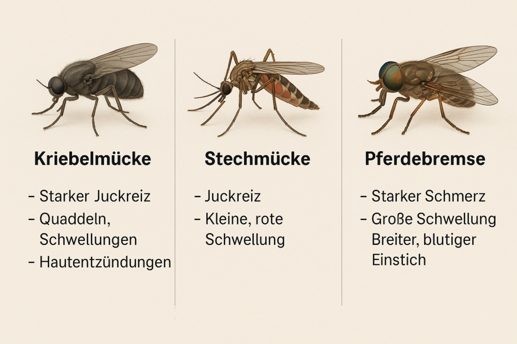 kriebelmuecke vs Stechmuecke vs Bremse